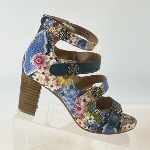 L'Artiste by Spring Step Agatiala Strappy Sandals Women's 40 US9.5 Floral Heels